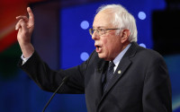 Democratic presidential candidate Sen. Bernie Sanders, I-Vt., speaks during the CNN Democratic Presidential Primary Debate with Hillary Clinton at the Brooklyn Navy Yard on Thursday, April 14, 2016, in New York. (AP Photo/Seth Wenig)