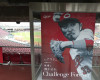 In this Sunday, April 10, 2016 photo, a poster of Hiroshima Toyo Carp's infielder Ryosuke Kikuchi is displayed at the team’s home stadium in Hiroshima, western Japan. The homegrown baseball club is the only team not owned by a big corporation in Japan’s professional baseball, comprised of 12 teams divided between the Pacific and the Central Leagues. This year’s two-day Group of Seven foreign ministers’ meeting started here Sunday. (AP Photo/Mari Yamaguchi)