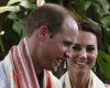 Britain's Prince William and his wife Kate, the Duchess of Cambridge arrive at the Centre for Wildlife Rehabilitation and Conservation (CWRC), at Panbari reserve forest in Kaziranga, in the north-eastern state of Assam, India, April 13, 2016. Prince William and his wife, Kate, planned their visit to Kaziranga specifically to focus global attention on conservation. The 480-square-kilometer (185-square-mile) grassland park is home to the world's largest population of rare, one-horned rhinos as well as other endangered species including swamp deer and the Hoolock gibbon. (Adnan Abidi/ Pool photo via AP)