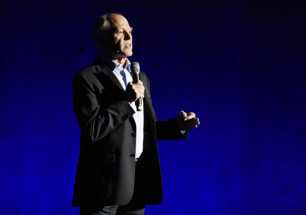 Frank Marshall, producer of the upcoming film "Jason Bourne," discusses the film during the Universal Pictures presentation at CinemaCon 2016, the official convention of the National Association of Theatre Owners (NATO), at Caesars Palace on Wednesday, April 13, 2016, in Las Vegas. (Photo by Chris Pizzello/Invision/AP)