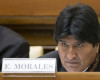 Bolivia's president Evo Morales attends a conference commemorating the 25th anniversary of "Centesimus Annus," a high-level teaching document by Pope John Paul II on the economy and social justice at the end of the Cold War, at the Vatican, Friday, April 15, 2016. (AP Photo/Andrew Medichini)