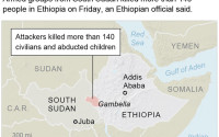 Map locates Gambella region in Ethiopia; 2c x 3 inches; 96.3 mm x 76 mm;