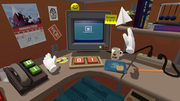 This image released by HTC Vive shows the Owlchemy Labs game "Job Simulator," where players assume such roles as line cook and store clerk. (HTC Vive via AP)
