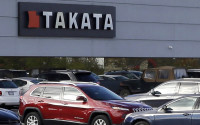 FILE - This Oct. 22, 2014, file photo, shows the North American headquarters of automotive parts supplier Takata in Auburn Hills, Mich.  The nation’s highway safety watchdog says U.S. cars and trucks have about 85 million Takata air bag inflators in them that haven’t been recalled. Takata’s inflators can explode with too much force and spew shrapnel into drivers and passengers. (AP Photo/Carlos Osorio, File)