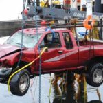 After driving off the Hood Canal Bridge more than a week ago, crews recovered a man's body and his vehicle from the water on Thursday morning. (WSP) 