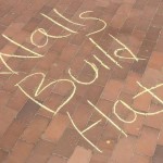 Chalk at the Trump demonstration. (Brandon Haddix)