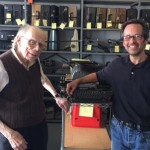 Robert Montgomery still repairs typewriters at the age of 94, and trains the next generation in Bremerton. Paul Lundy purchased the business last year. (Rachel Belle, KIRO Radio)