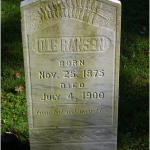 The headstone of trolley crash victim Ole Ransen at the Roy Cemetery in Roy, Pierce County. (Findagrave.com via Russell Holter)