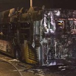 A King County Metro bus caught fire Thursday morning along I-5. (KIRO 7)