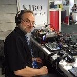 KIRO Radio's Dave Ross preparing for Seattle's Morning News live from Cleveland on Monday. (Jason Rantz/KIRO Radio)