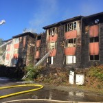 A large fire at an apartment complex in West Seattle Tuesday displaced 44 people. (Seattle Fire)