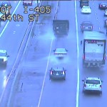 WSDOT reports water over the roadway. On northbound I-405 at NE 44th St. in the HOV lane. 