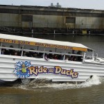 
              FILE - In this April 21, 2011 file photo, a Ride The Ducks tour splashes into the Delaware River, in Philadelphia. A company that uses amphibious sightseeing vehicles to show tourists the sights on land and water says it’s suspending operations in Philadelphia “indefinitely.” Ride the Ducks announced on its website Wednesday, Oct. 5, 2016, that it has suspended operations due to financial reasons, including a 330 percent hike in insurance premiums. (AP Photo/Matt Rourke, File)
            