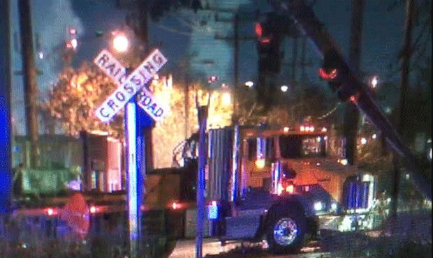 A semi-truck that crashed into a power pole blocked all lanes of Marginal Way Monday morning. (KIRO...