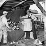 Brand-new cans arrived via 17 railroad cars while the wind tunnel was being built in the mid 1950s.  (Courtesy of The Boeing Company)