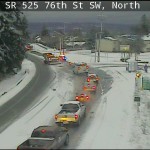 A crash blocking traffic on SR 525. (WSDOT)