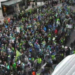 A victory march and rally were held for the Seattle Sounders Tuesday. (SDOT)