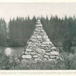 Early monuments along the border were sometimes neatly stacked piles of rocks called “cairns,” such as this 1862 example from Montana.  (Photo courtesy International Boundary Commission)