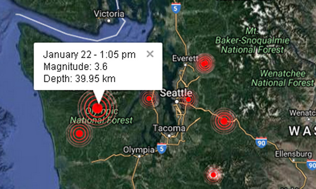 An earthquake was reported at Olympic National State Park Sunday afternoon. (MyNorthwest)...
