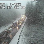 Snow stuck in many parts of Puget Sound Monday morning (WSDOT)