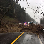 A mudslide covered I-5 in Woodland, at mile post 23 Feb. 16, 2017. (Washington State Patrol)