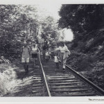 Merrill Hille organized a “hike-in” and rally on September 12, 1971 to show support for converting the old Seattle, Lake Shore & Eastern Railway tracks into what became the Burke-Gilman Trail.  Courtesy of Merrill Hille.