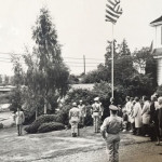 After he disappeared aboard Flight 293, a military memorial ceremony was held at the family home of Bruce Barrowman in Renton in 1963.  (Courtesy Greg Barrowman)