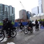 Police tail Veterans against war as they kick off May Day demonstrations in Seattle, Wash., on May 1 2017. (Photo by Alex Milan Tracy via AP) 