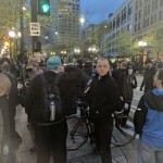 Crowds gathered at both sides of Pike and Fourth Ave. (Hanna Scott, KIRO Radio)