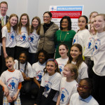 DC Bully Busters with partner school DC Prep at a press conference with Representatives Pramila Jayapal and Suzan DelBene. (Contributed) 