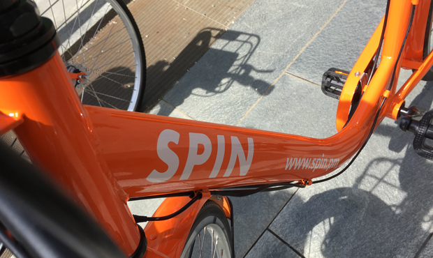 Spin bikeshare showcased its orange bikes at Seattle City Hall May 31, 2017 in advance of its launc...