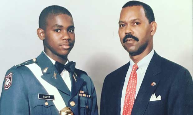 Gee Scott (left) in uniform at Howe Military School. (Courtesy of Gee Scott)...