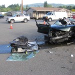 At least one person was seriously injured in a four-vehicle crash Wednesday in Gorst. (WSP)