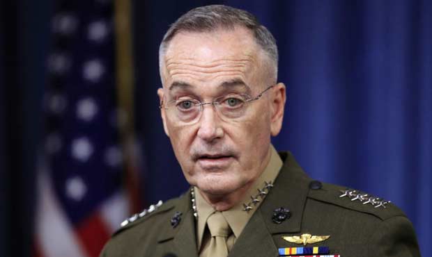 Joint Chiefs Chairman Gen. Joseph Dunford, speaks to reporters about the Niger operation during a b...