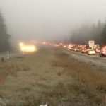 Multiple vehicles crash on I-90 after driving over ice on Wednesday morning. (WSP)