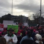 Thousands gathered for the second Seattle women's march on Jan. 20. (KIRO Radio)