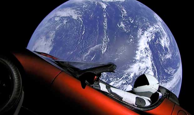 Sports car in space...