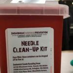 The SHARPS container being provided by Snohomish County. (Hanna Scott/KIRO Radio)