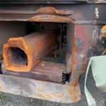 The remnants of a coupler on the car behind the Amtrak 501 locomotive. (Nathan Rich)