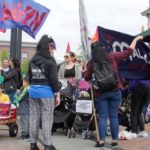 Marchers gather at May Day 2018 in Seattle. (Matt Pitman, KIRO Radio)