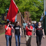 Folks gather in Seattle for a rally on  Saturday. (KIRO Radio/Matt Pitman)