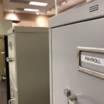Reports are that 68 people will lose their jobs at Sears in Redmond, so even the “Payroll” file cabinet is for sale. (Feliks Banel)