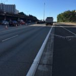A man was struck and killed by a dump truck on SB I-5 in Seattle Tuesday morning. (Washington State Patrol)