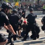 A man with Conservative group Patriot Prayer was injured -- cut on his face -- by Antifa protesters at an August 2018 rally in Seattle. (Jason Rantz, KTTH Radio)