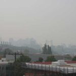 Wildfire smoke lingers over Seattle, Monday, August 20, 2018. (Matt Pitman, KIRO Radio)