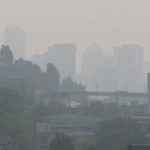 Wildfire smoke lingers over Seattle, Monday, August 20, 2018. (Matt Pitman, KIRO Radio)
