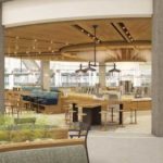 A graphic of Expedia's new Seattle campus expected in 2019. The company says it will offer a range of healthy eating options.  (Expedia)