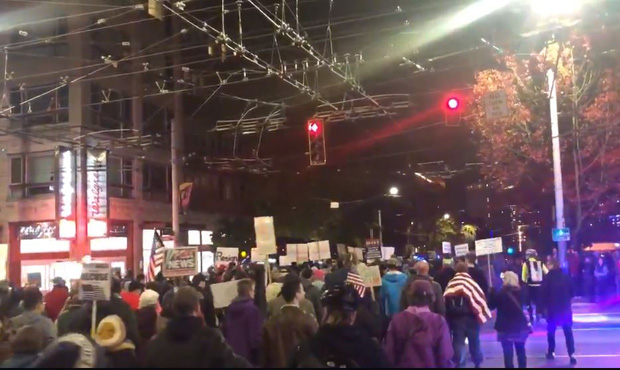 Sessions protest in downtown Seattle...