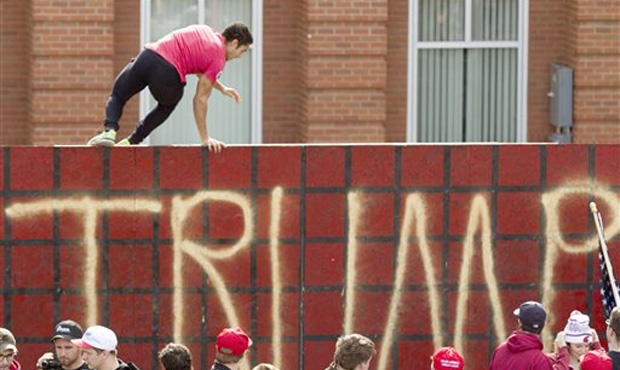 Trump wall at WSU in 2016...