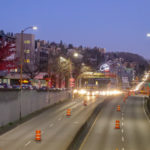 Battery Street Tunnel has now been reduced to one lane. (Michael Simeona, KIRO Radio)